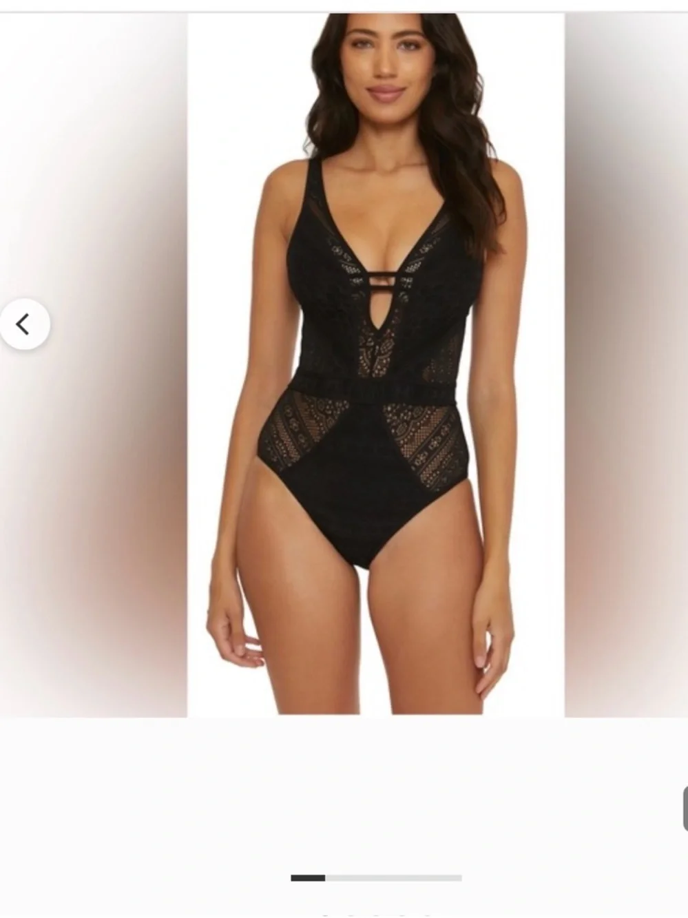 NWT Color Play One-Piece Swimsuit by Rebecca Virtue black Large Plunging V-Neck